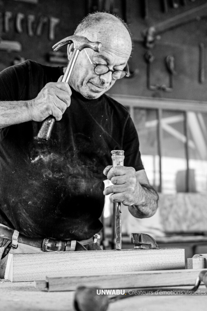 Reportage photo menuisier - noir et blanc- Normandie