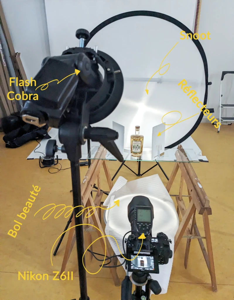 set up packshot bouteille